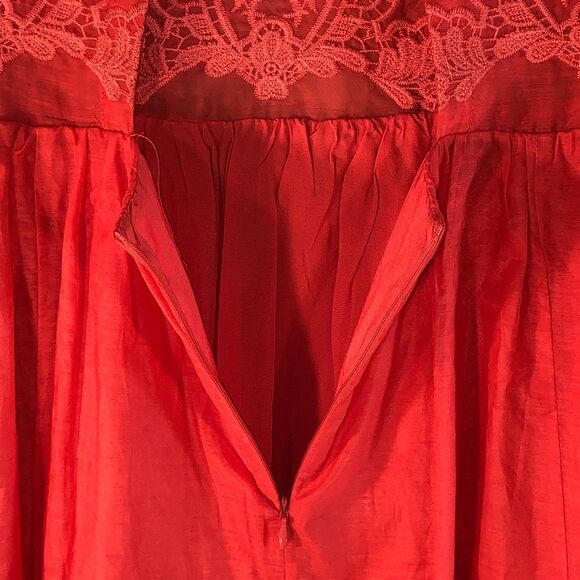 Love Marks Shear Barbie Pink Crew Neck Sleeveless Fit & Flare Cut Out Back L - Picture 6 of 11